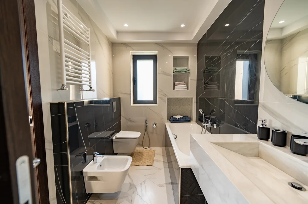 Détails de la salle de bain marbre